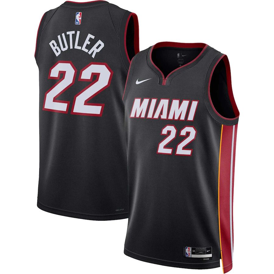 Men Miami Heat #22 Jimmy Butler Nike Black Icon Edition 2022-23 Swingman NBA Jersey